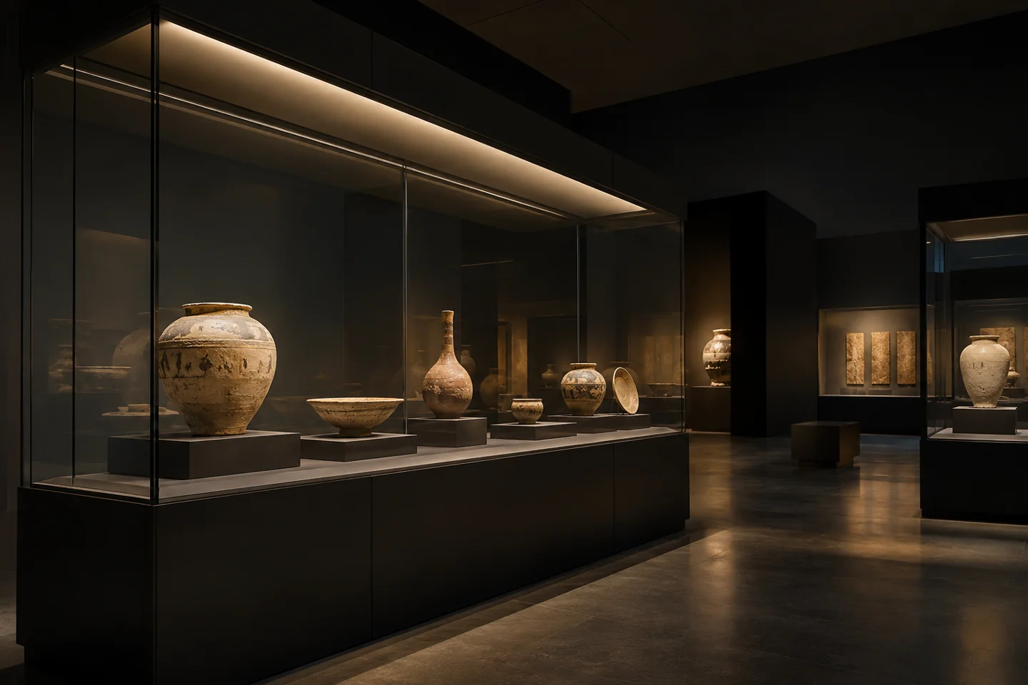 museum anti glare lighting application illustration