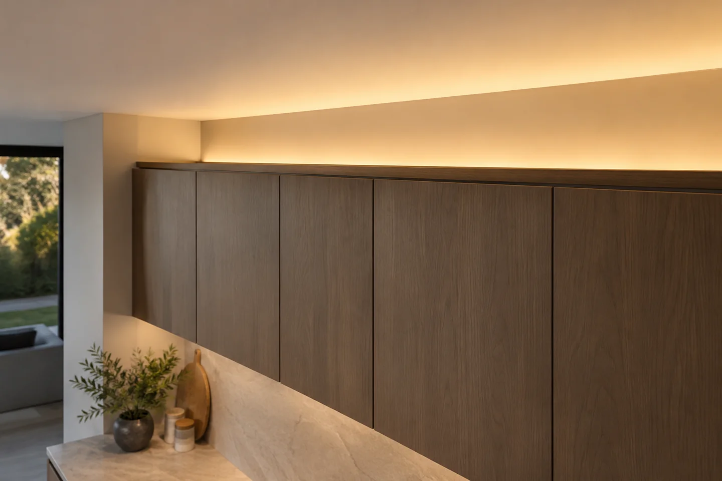 over cabinet ambient lighting application illustration
