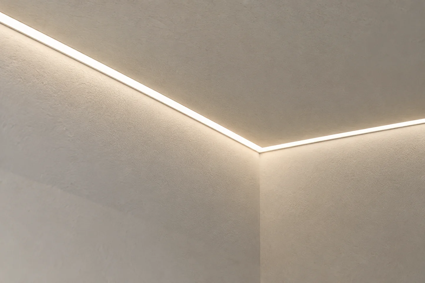 plaster in trimless profiles application illustration