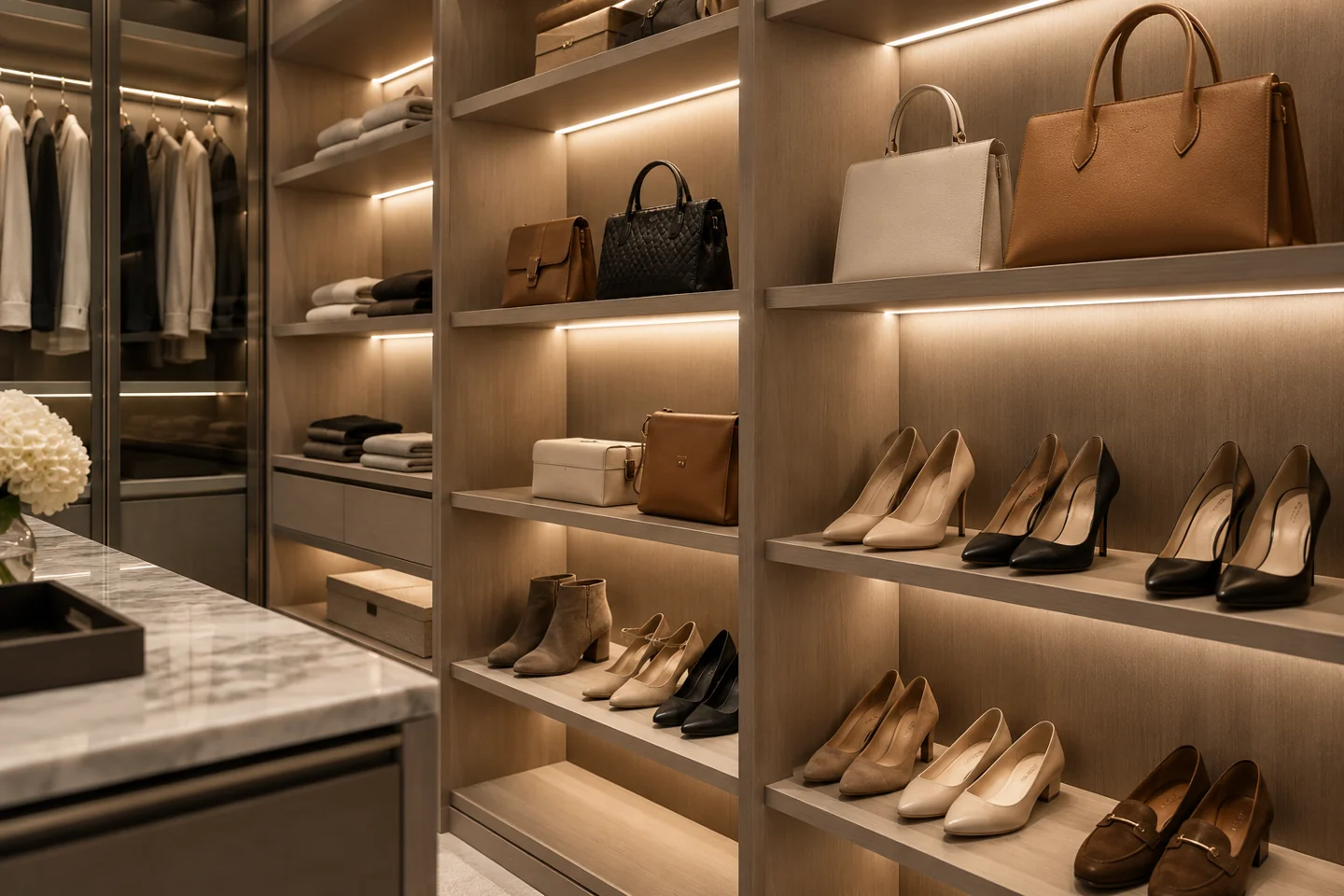 tunable white closet shelves application illustration