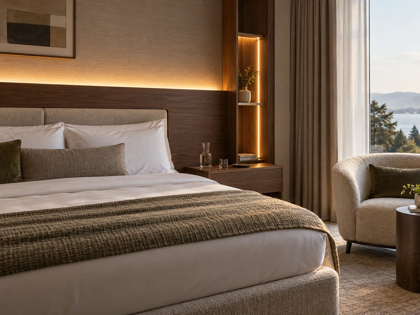 LED strip lighting application illustration in hotel joinery