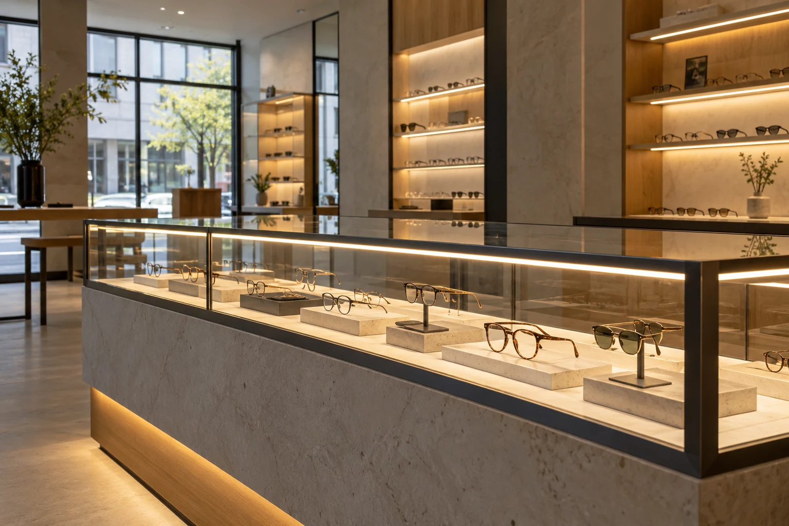 Retail display & showcase lighting application illustration