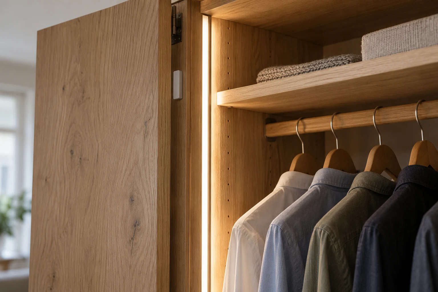 Wardrobe sensors and wiring illustration