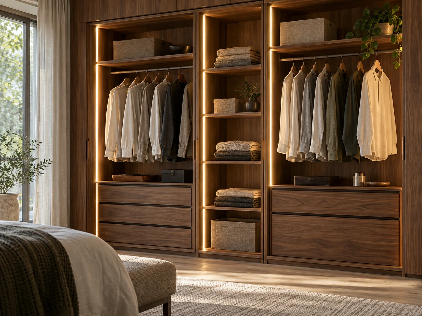Wardrobe & closet lighting application illustration